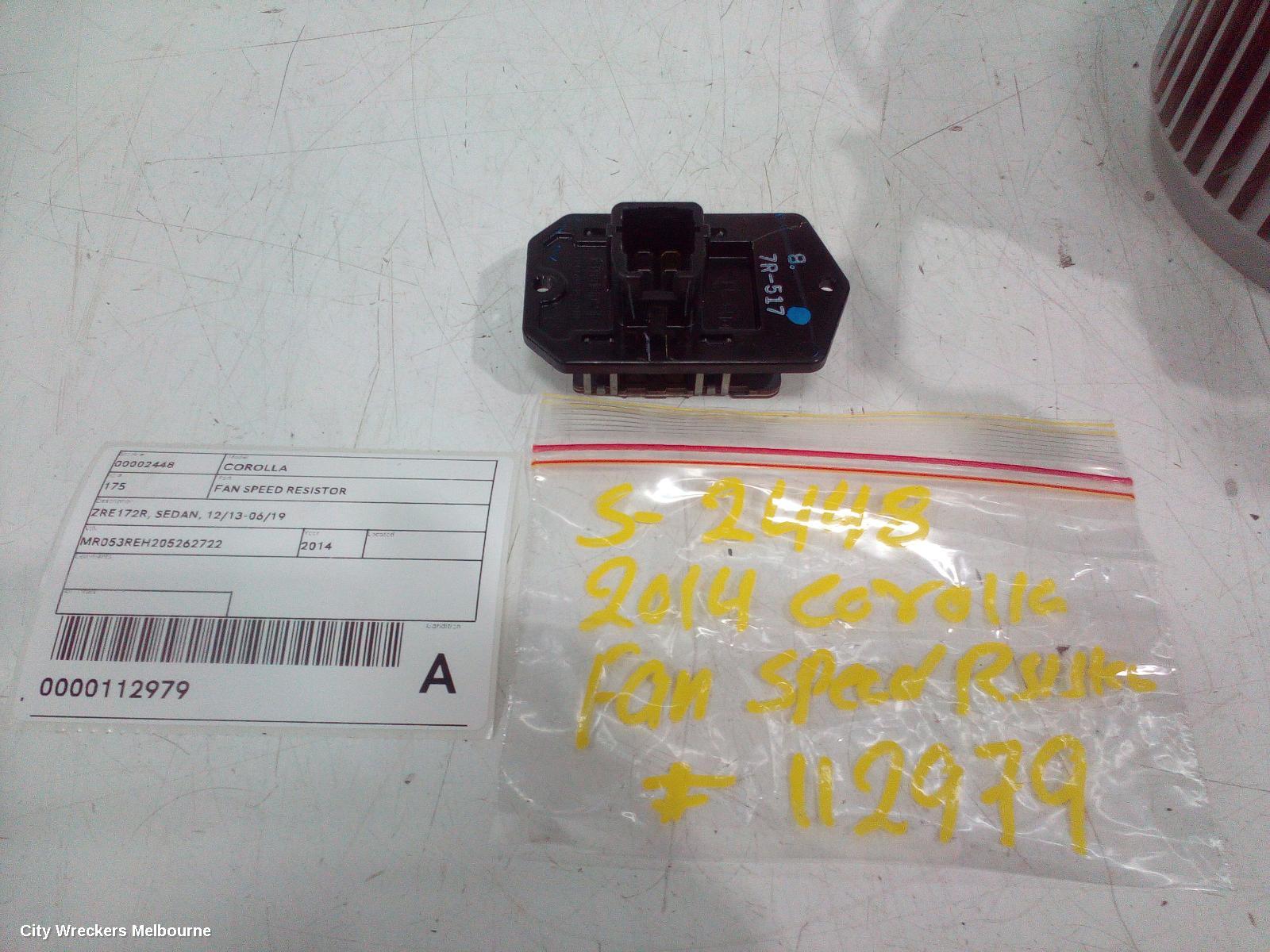 TOYOTA COROLLA FAN SPEED RESISTOR, ZRE172R, SEDAN, 12/2013 - 06/2019 - Image 3