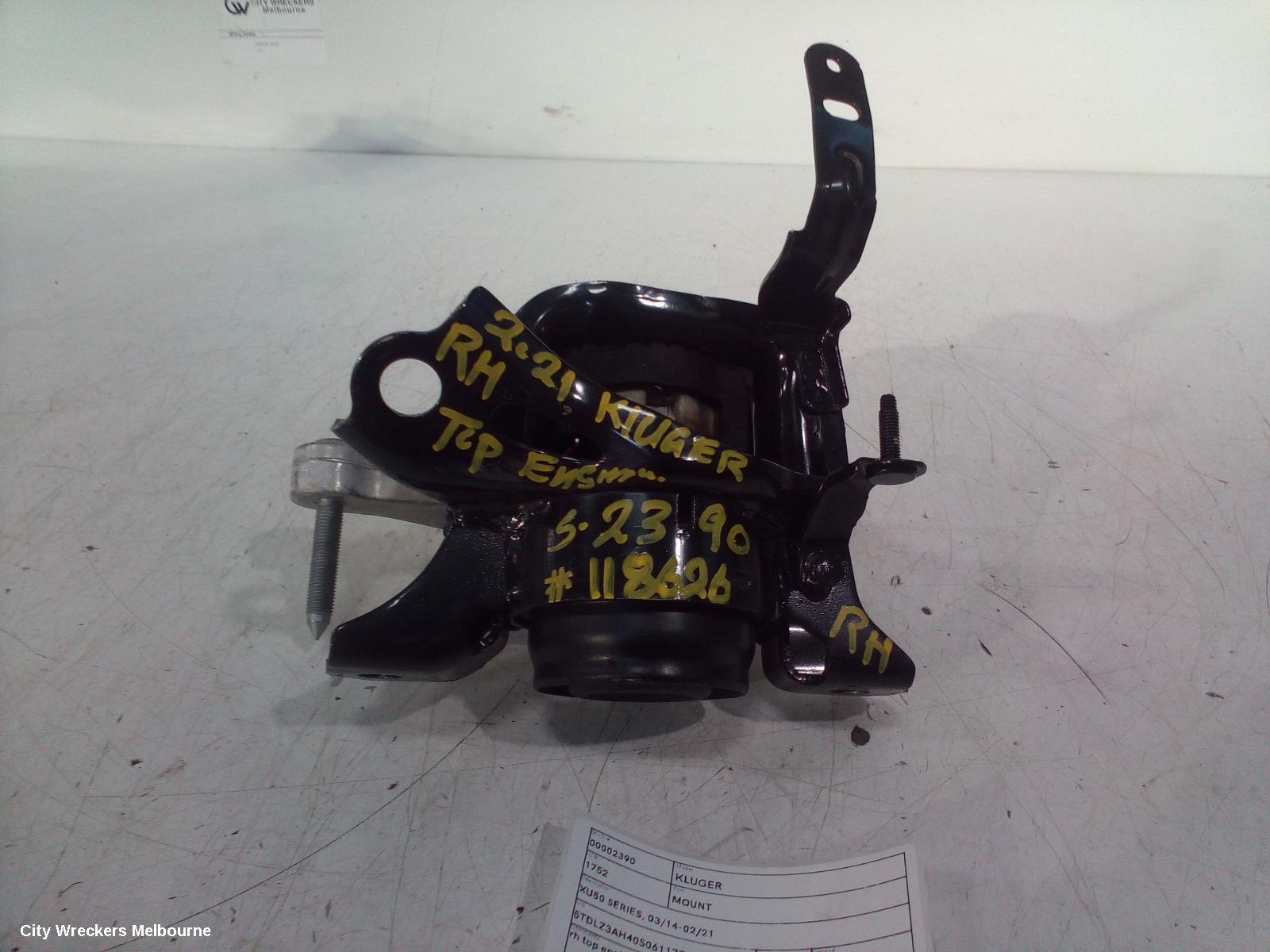 TOYOTA KLUGER MOUNT, XU50 SERIES, 03/2014 - 02/2021 - Image 1