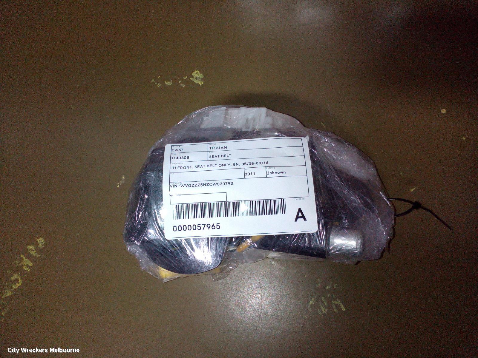VOLKSWAGEN TIGUAN SEATBELT/STALK, LH FRONT, SEAT BELT STALK ONLY, BIG PLUG TYPE, 5N, 05/2008 - 11/2012 - Image 3