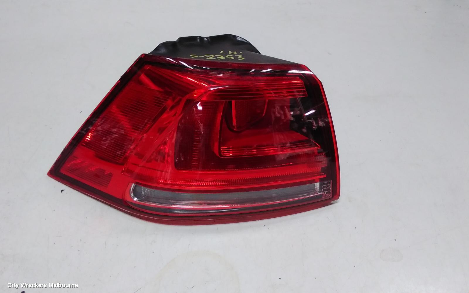 VOLKSWAGEN GOLF LEFT TAILLIGHT, GEN 7, HATCH, STANDARD, TRENDLINE/COMFORTLINE, NON LED TYPE, NON TINTED TYPE, 01/2013 - 03/2017 - Image 1