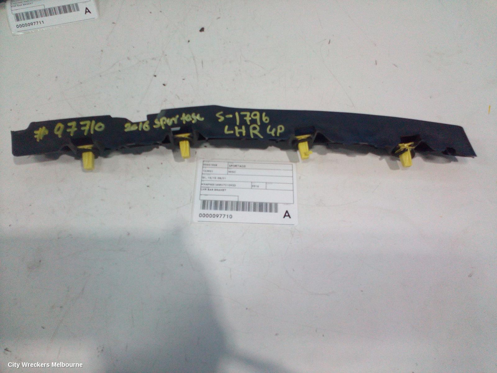 KIA SPORTAGE, QL, 10/2015 - 08/2021, LHR BAR BRAKET: 97710 - Image 1