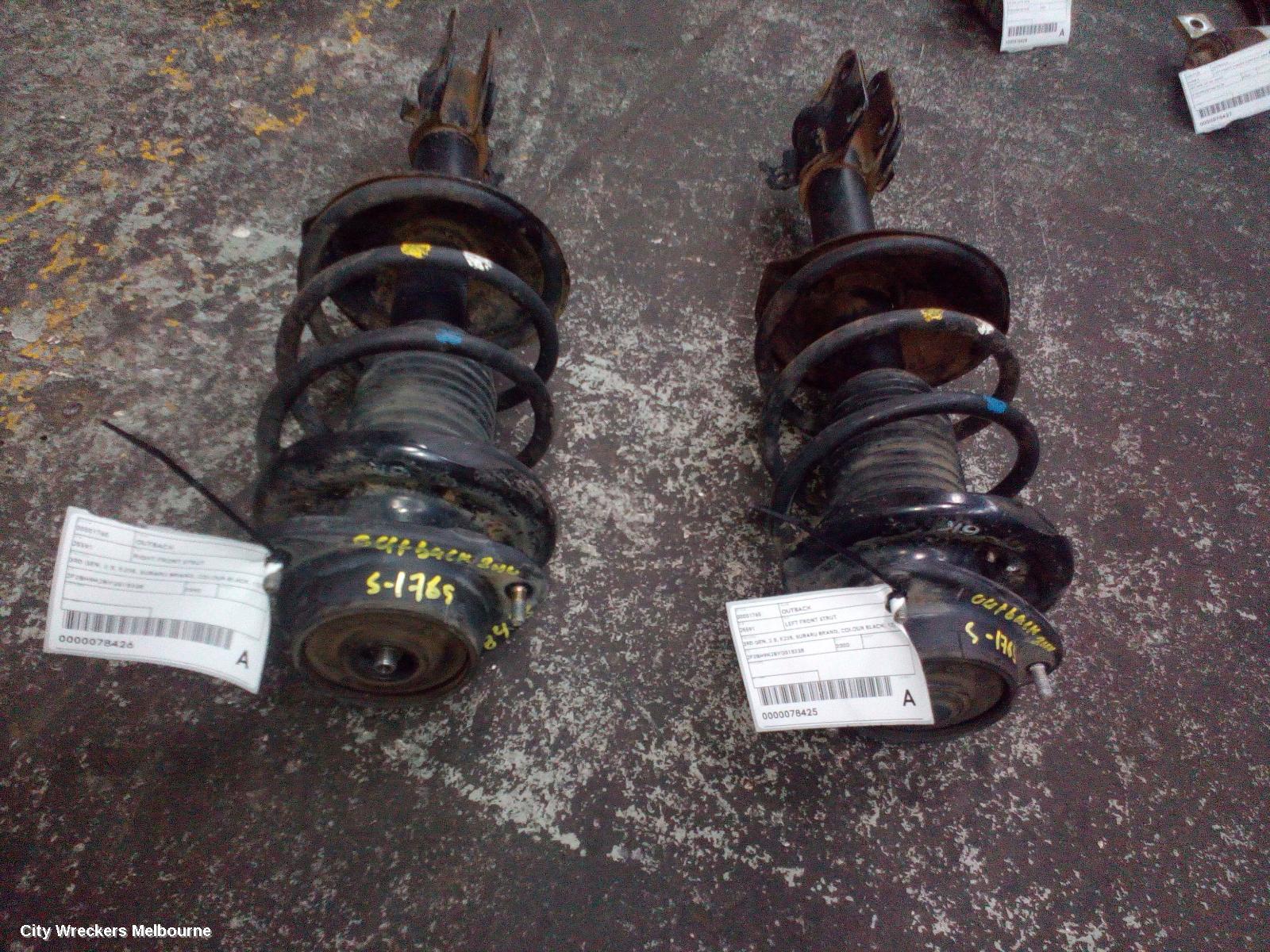 SUBARU OUTBACK RIGHT FRONT STRUT, 3RD GEN, 2.5, EJ25, SUBARU BRAND, COLOUR BLACK, 12/1998 - 08/2003 - Image 2