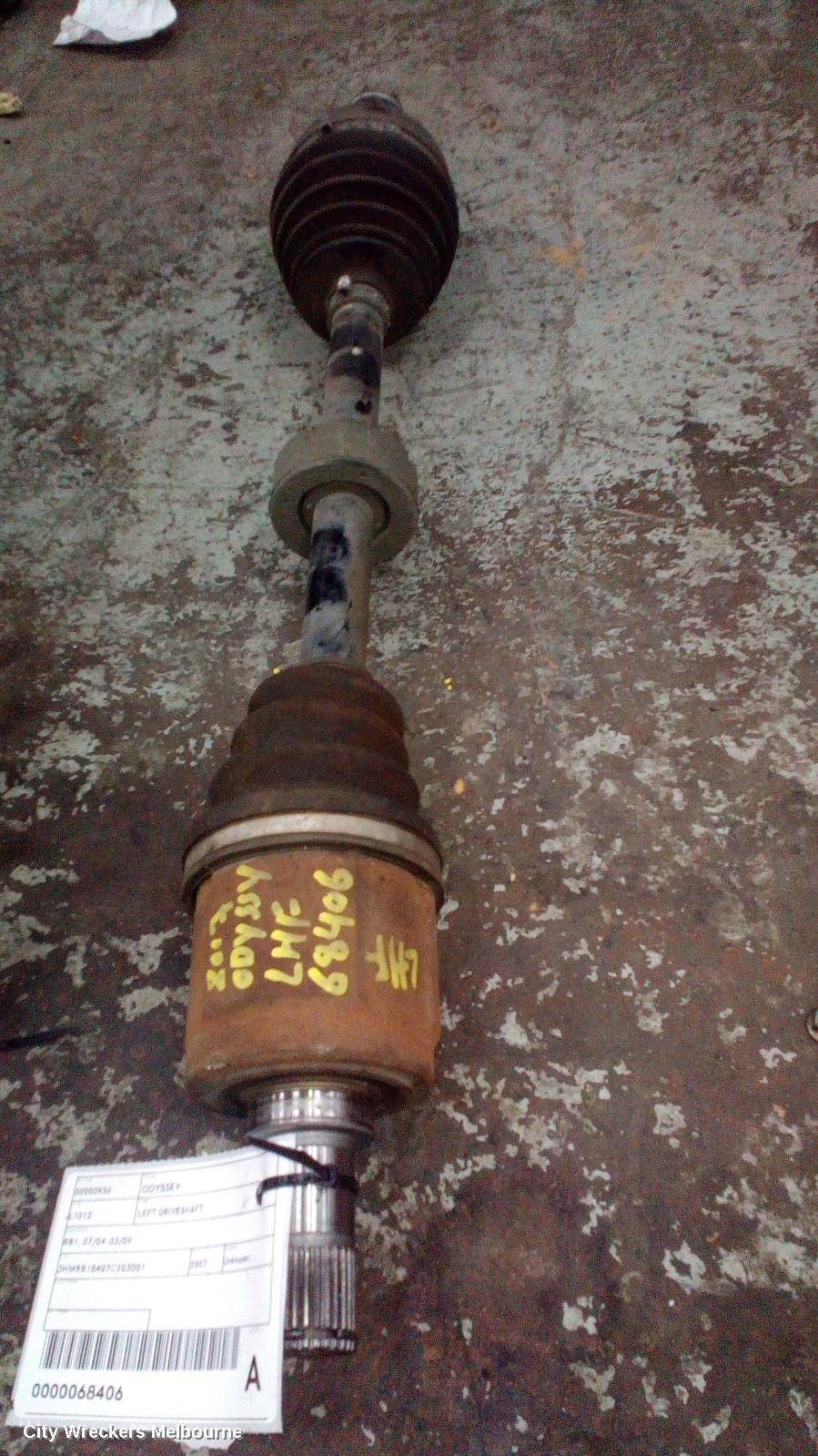 HONDA ODYSSEY LEFT DRIVESHAFT, RB1, 07/2004 - 03/2009 - Image 1