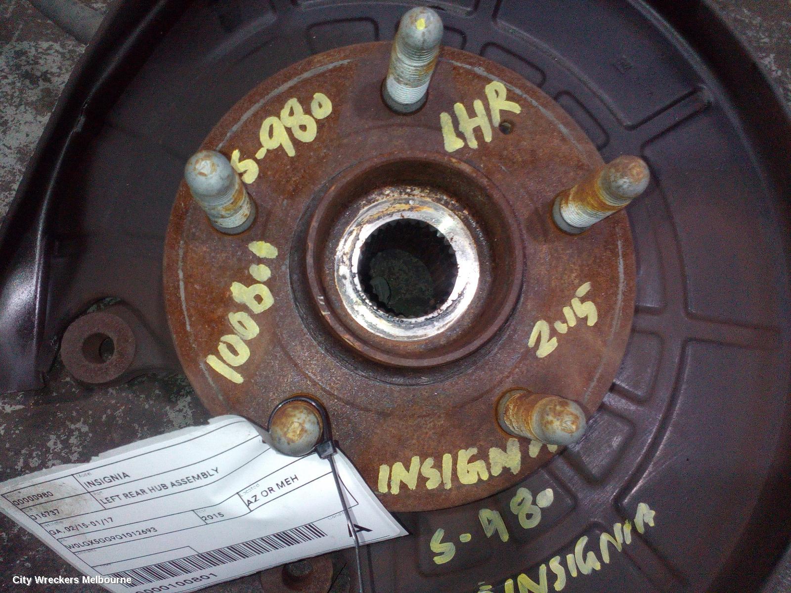 HOLDEN INSIGNIA LEFT REAR HUB ASSEMBLY, GA, 02/2015 - 01/2017 - Image 2