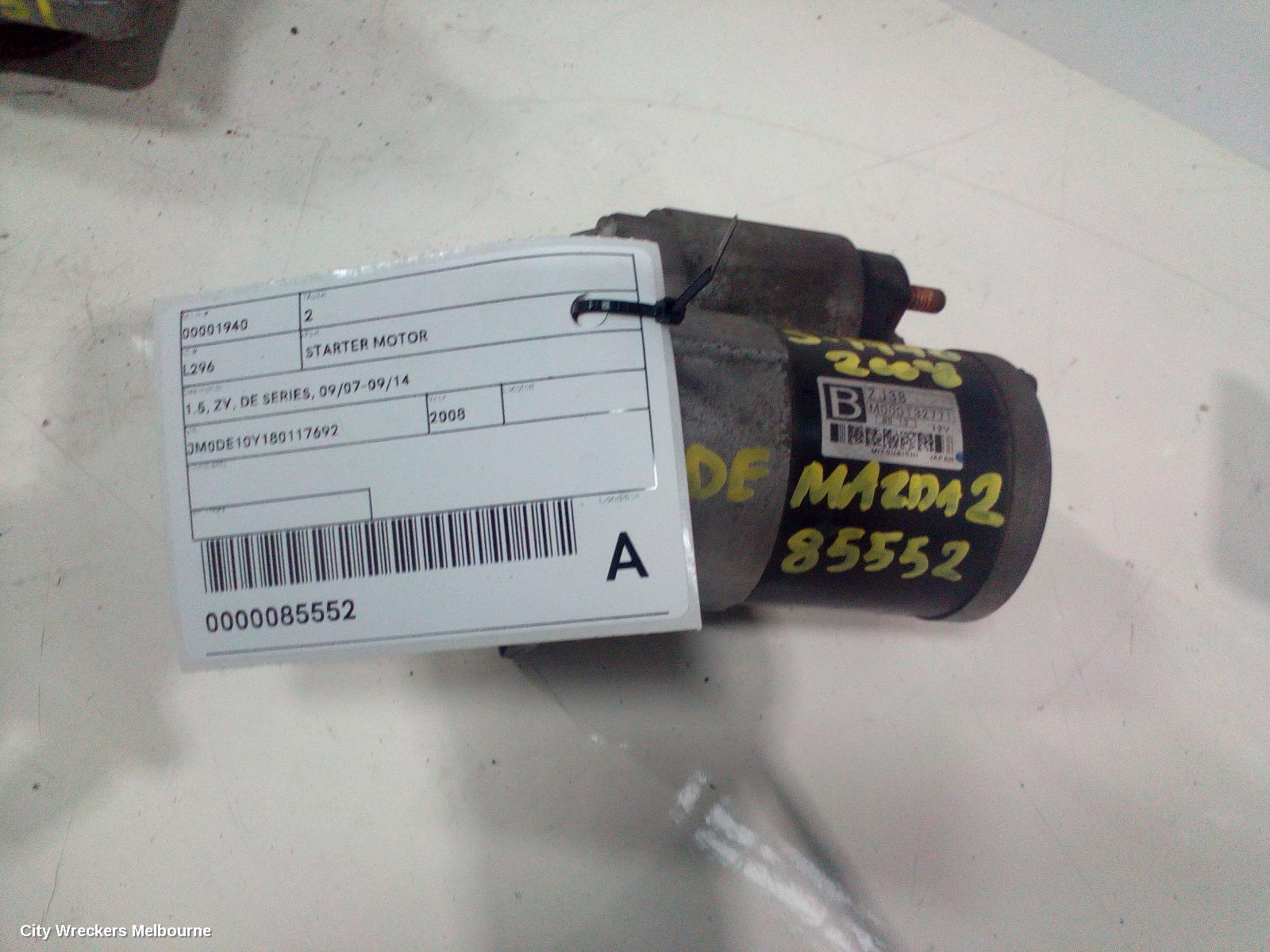 MAZDA 2 STARTER, 1.5, ZY, DE SERIES, 09/2007 - 09/2014 - Image 2