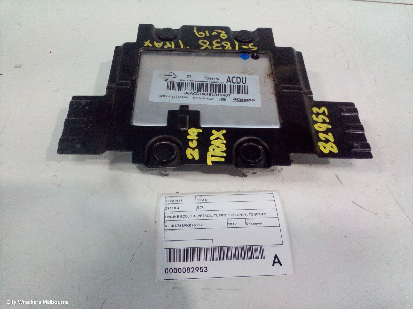 HOLDEN TRAX ECU, ENGINE ECU, 1.4, PETROL, TURBO, ECU ONLY, TJ SERIES, 08/2014 - 12/2020 - Image 2