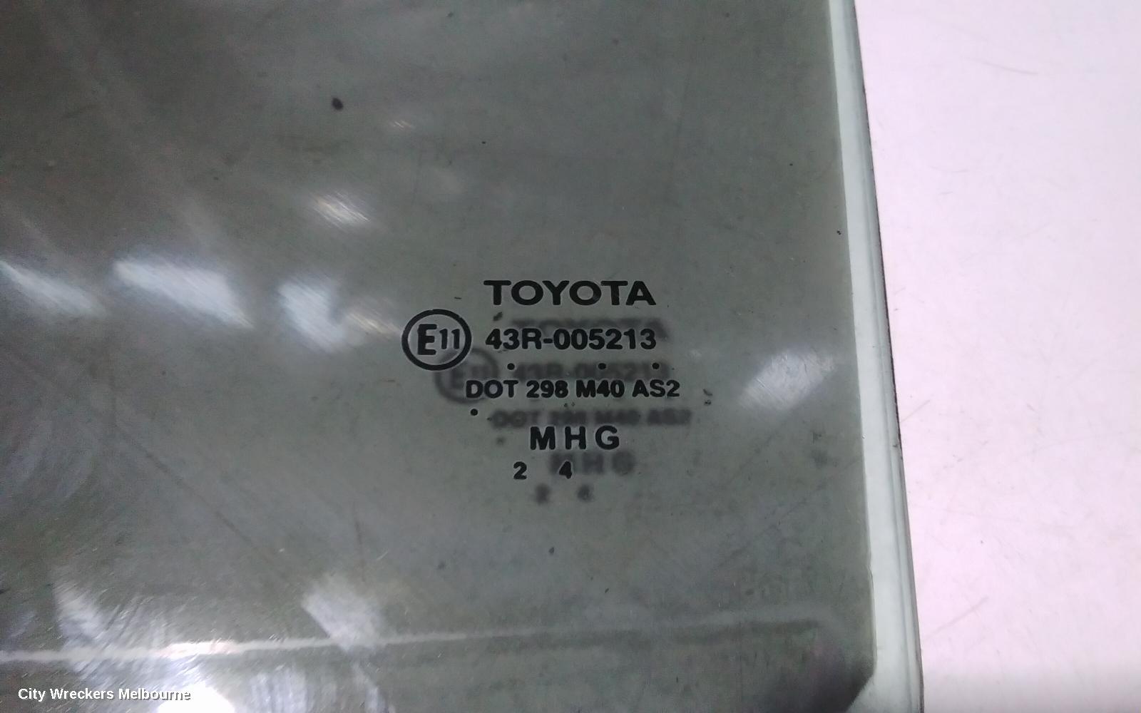 TOYOTA AURION LEFT REAR DOOR WINDOW, GSV40R, 10/2006 - 03/2012 - Image 2
