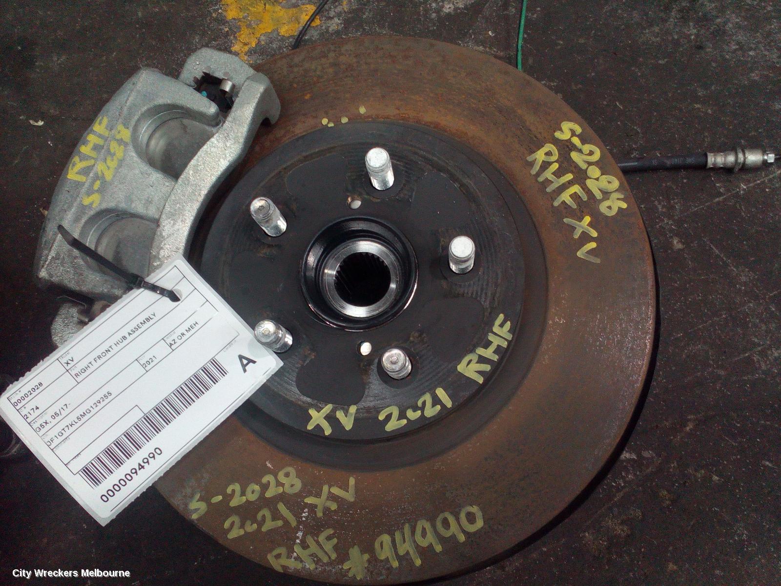 SUBARU XV RIGHT FRONT HUB ASSEMBLY, G5X, 03/2017 - 06/2023 - Image 2