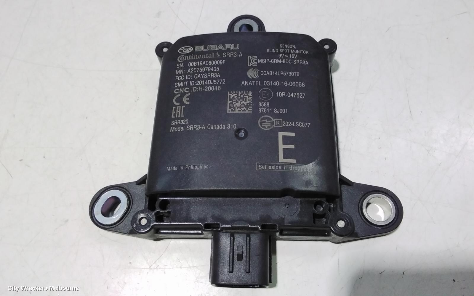 SUBARU XV, BLIND SPOT MONITOR RADAR SENSOR, G5X, 03/2017 - 06/2023, LHR BLIND SPOT MODULE  A2C75979405 : 95387 - Image 1