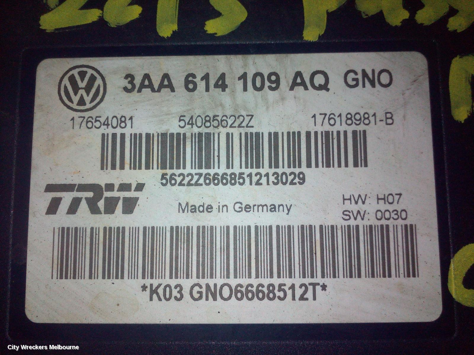 VOLKSWAGEN PASSAT ABS PUMP/MODULATOR, 3C/MK6 B6-B7, ON MODULE P/N 3AA614109AQ, 03/2006 - 05/2015 - Image 2