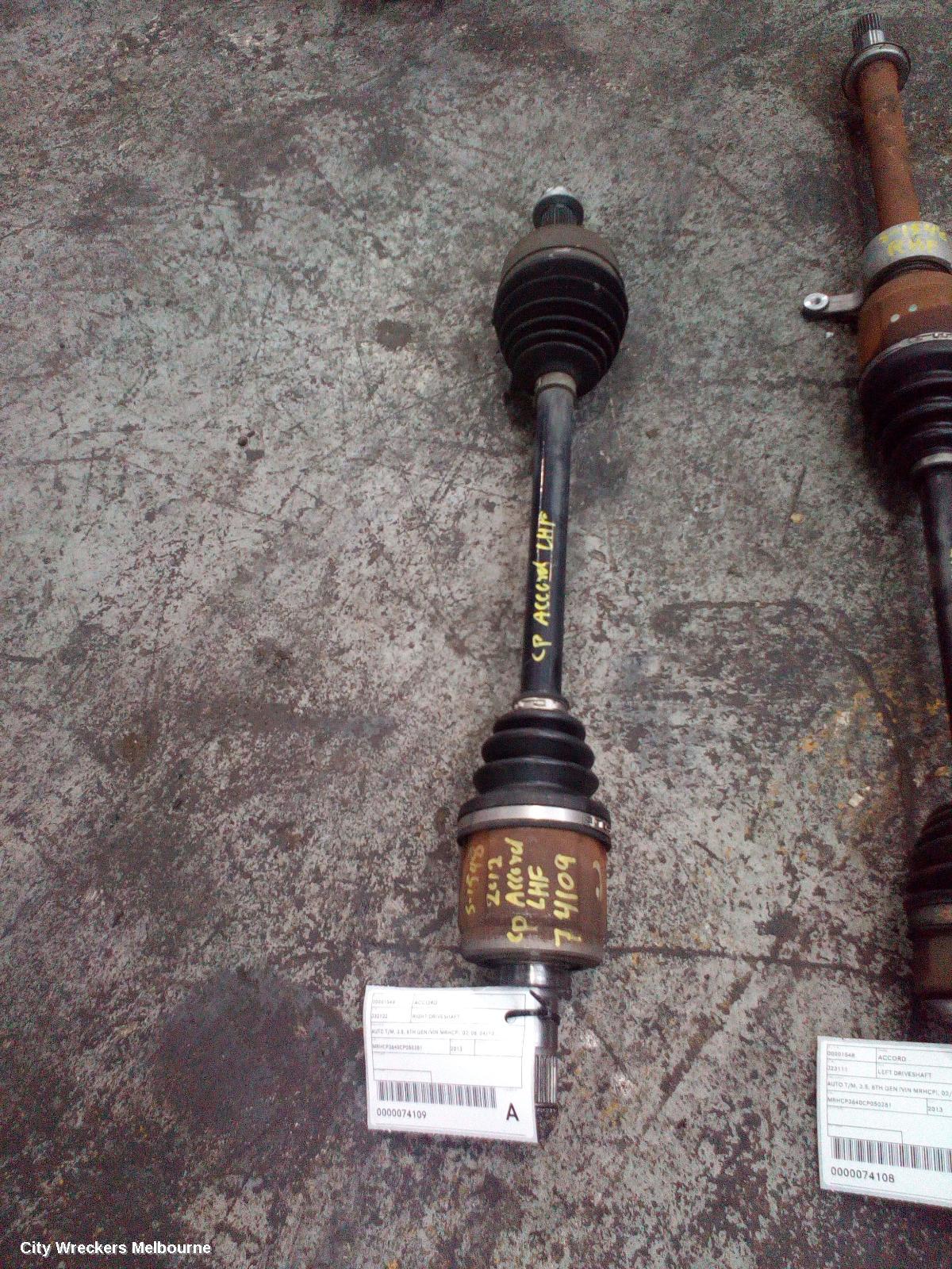 HONDA ACCORD RIGHT DRIVESHAFT, AUTO T/M, 3.5, 8TH GEN (VIN MRHCP), 02/2008 - 04/2013 - Image 1