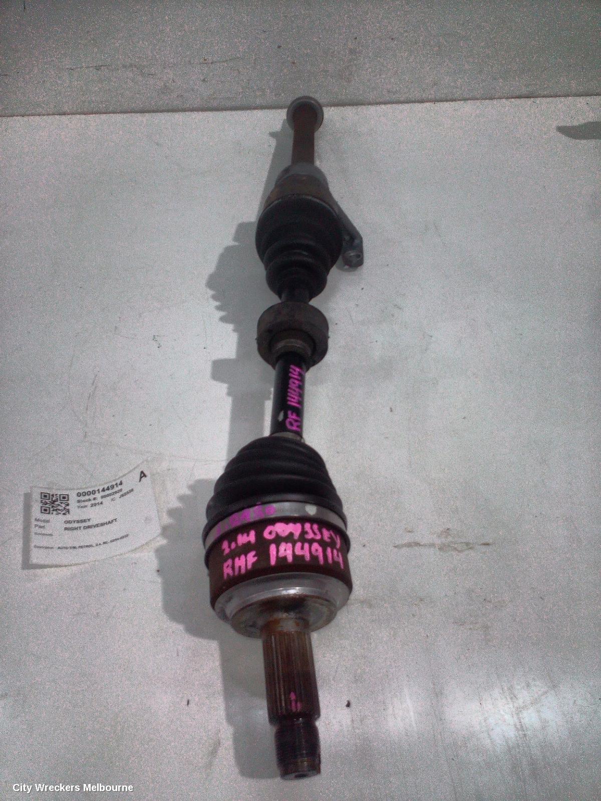 HONDA ODYSSEY RIGHT DRIVESHAFT, AUTO T/M, PETROL, 2.4, RC, 02/2014 - 03/2022 - Image 1