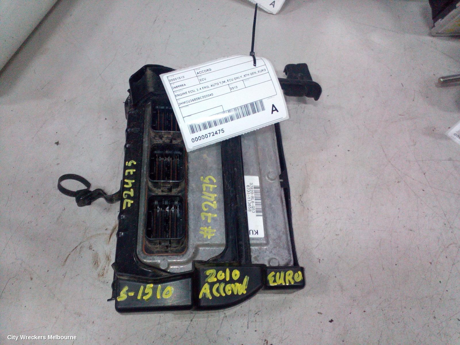 HONDA ACCORD ECU, ENGINE ECU, 2.4 ENG, AUTO T/M, ECU ONLY, 8TH GEN, EURO (VIN JHMCU), 06/2008 - 06/2011 - Image 2