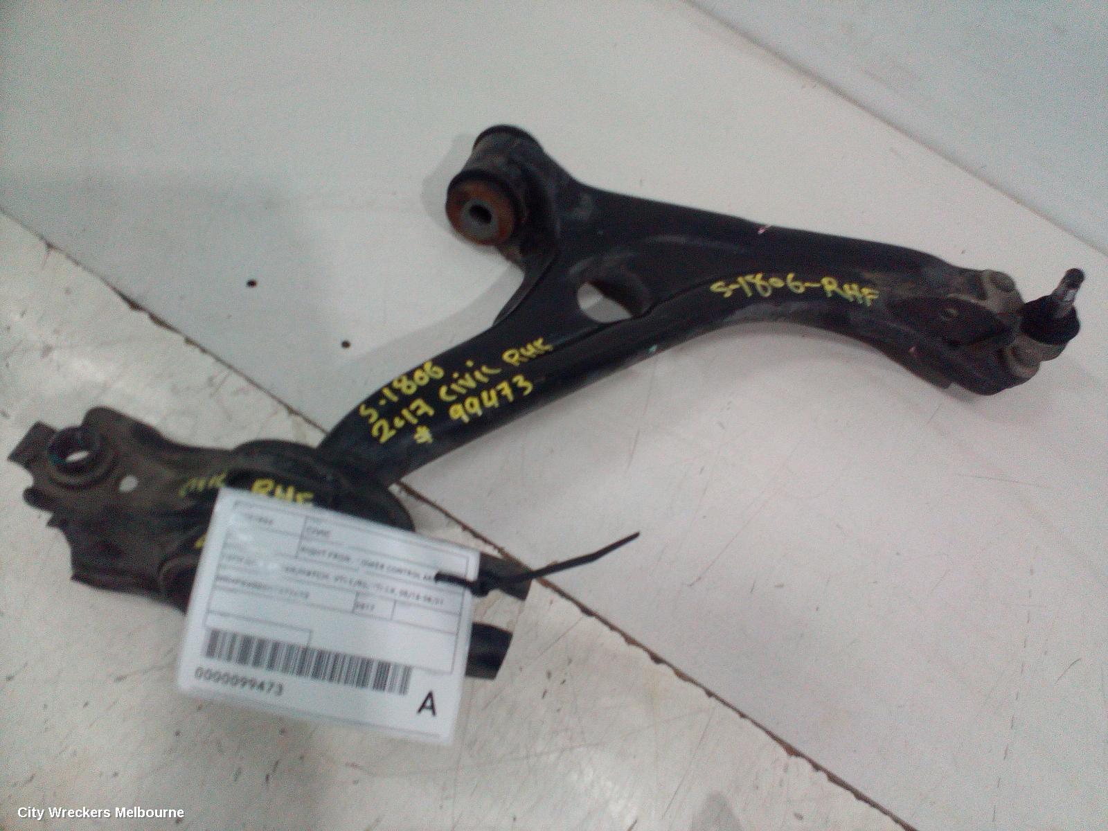 HONDA CIVIC RIGHT FRONT LOWER CONTROL ARM, 10TH GEN, SEDAN/HATCH, VTI-L/RS/VTI-LX, 05/2016 - 08/2021 - Image 2