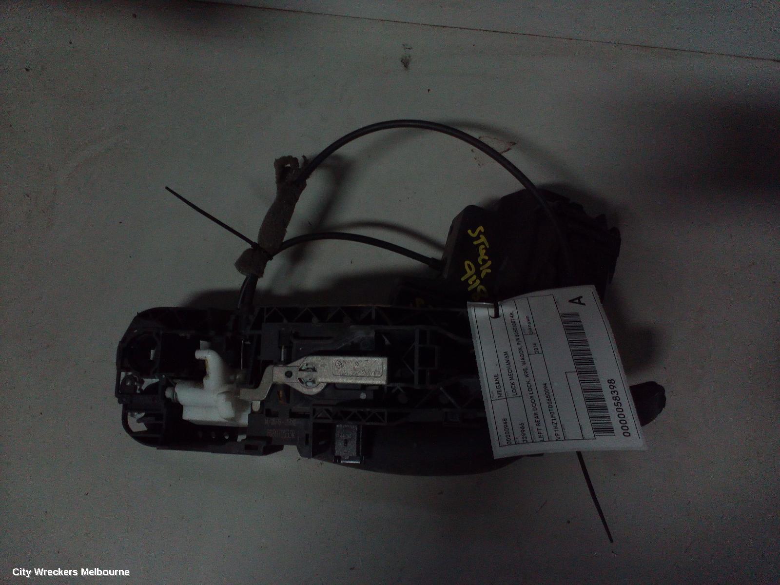 RENAULT MEGANE DOOR/BOOT/GATE LOCK, LEFT REAR DOOR LOCK, K95, WAGON, P/N 825035901R, 09/2010 - 05/2016 - Image 1
