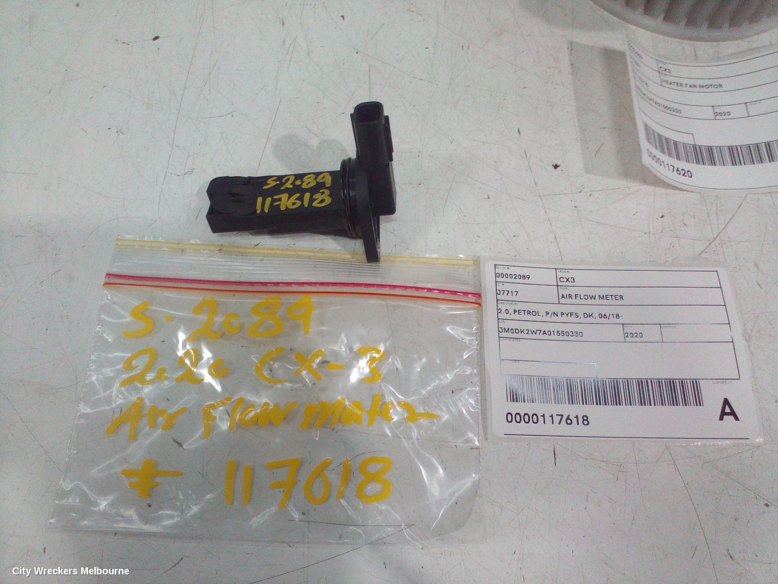 MAZDA CX3 AIR FLOW METER, 2.0, PETROL, P/N PYFS, DK, 06/2018 ONWARDS - Image 2