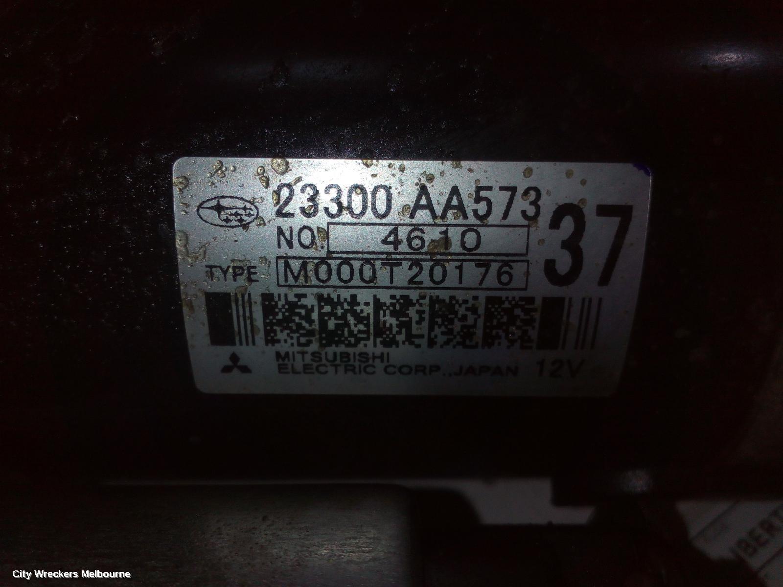 SUBARU LIBERTY STARTER, PETROL, FB25, AUTO, 6 SPEED, 5TH GEN, 09/2012 - 11/2014 - Image 3