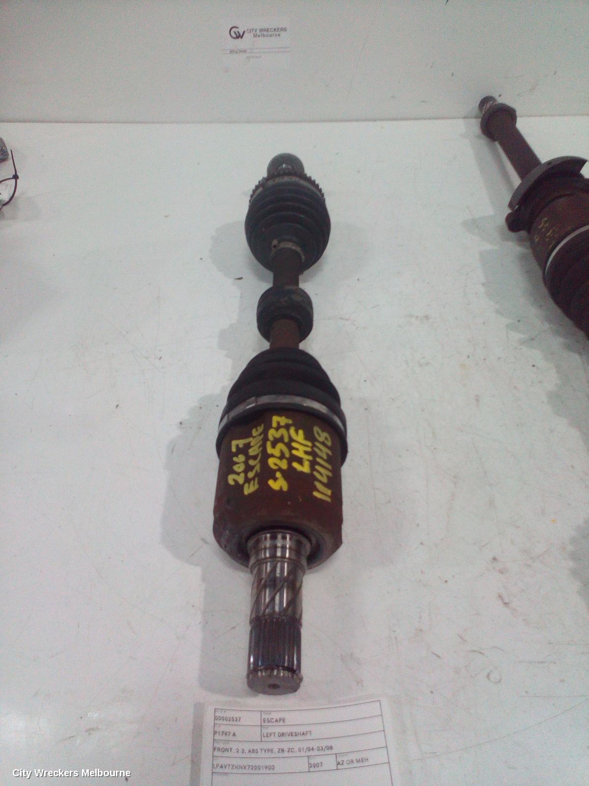 FORD ESCAPE LEFT DRIVESHAFT, FRONT, 2.3, ABS TYPE, ZB-ZC, 01/2004 - 03/2008 - Image 2