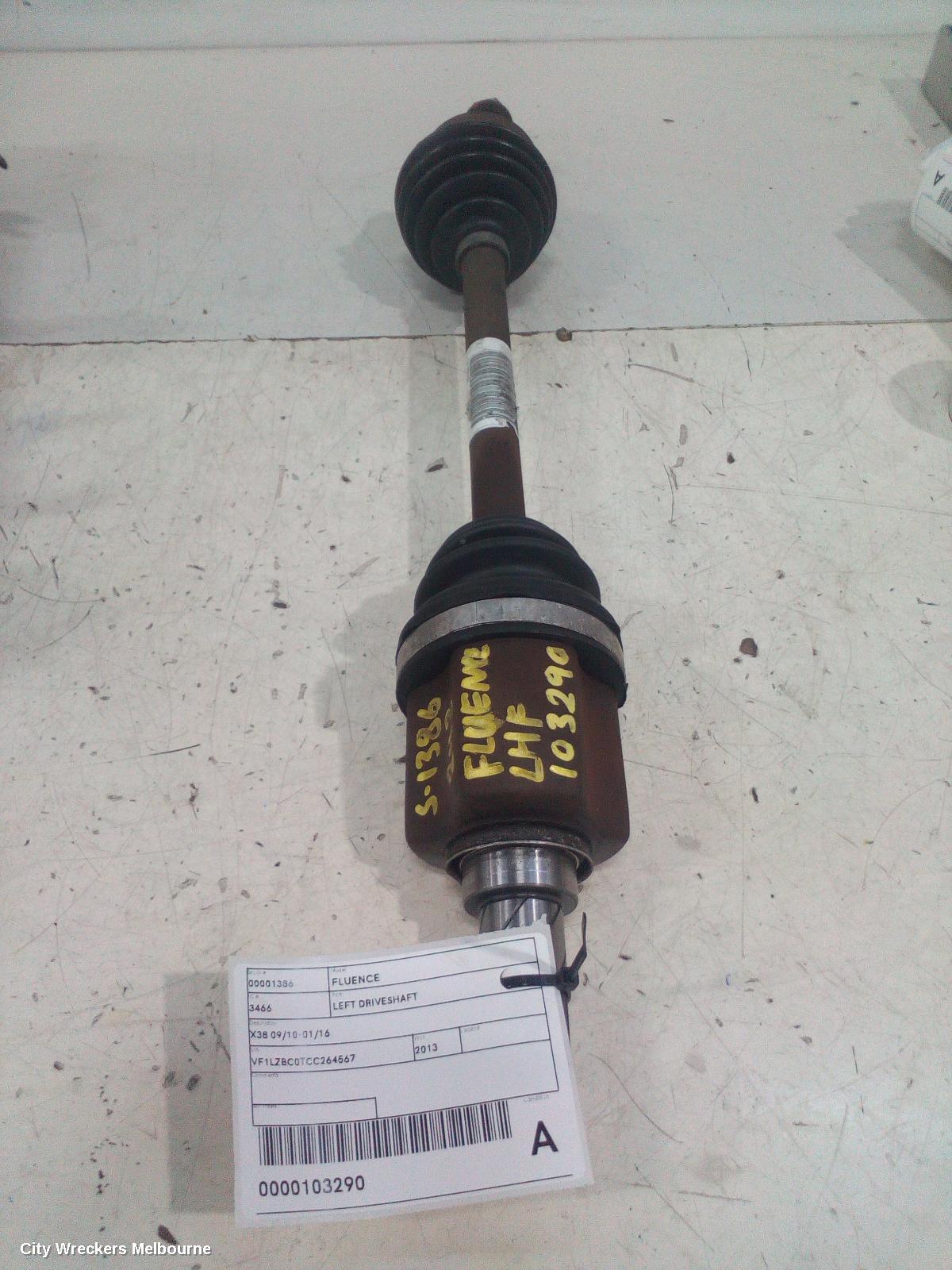RENAULT FLUENCE LEFT DRIVESHAFT, X38 09/2010 - 01/2016 - Image 2