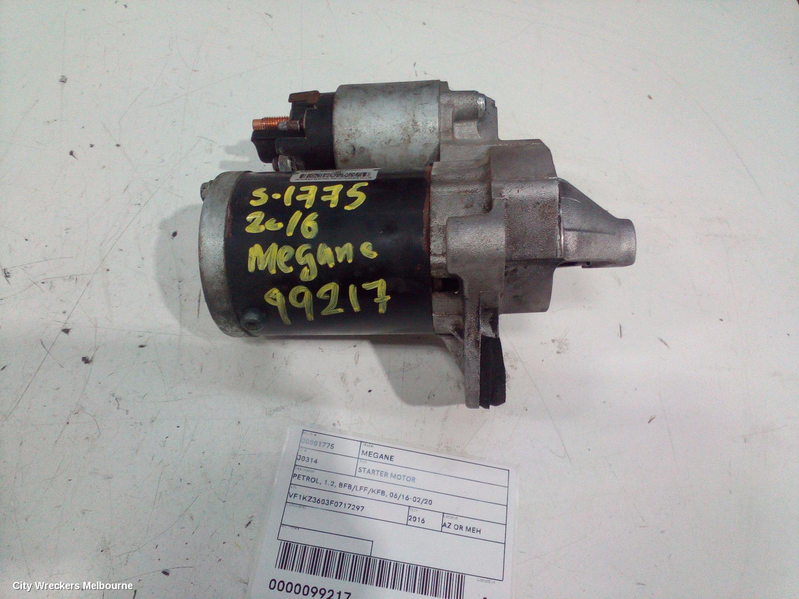 RENAULT MEGANE STARTER, PETROL, 1.2, BFB/LFF/KFB, 06/2016 - 02/2020 - Image 3