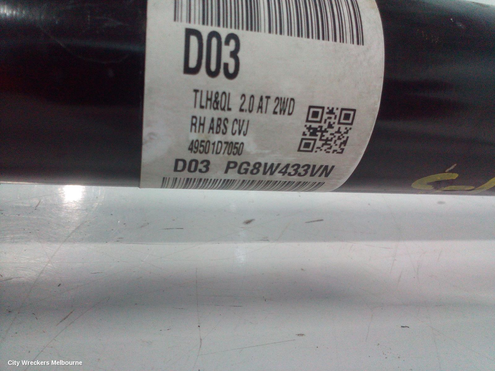 HYUNDAI TUCSON RIGHT DRIVESHAFT, FRONT, 2.0, G4NA, PETROL, AUTO T/M, TL, 07/2015 - 01/2021 - Image 3