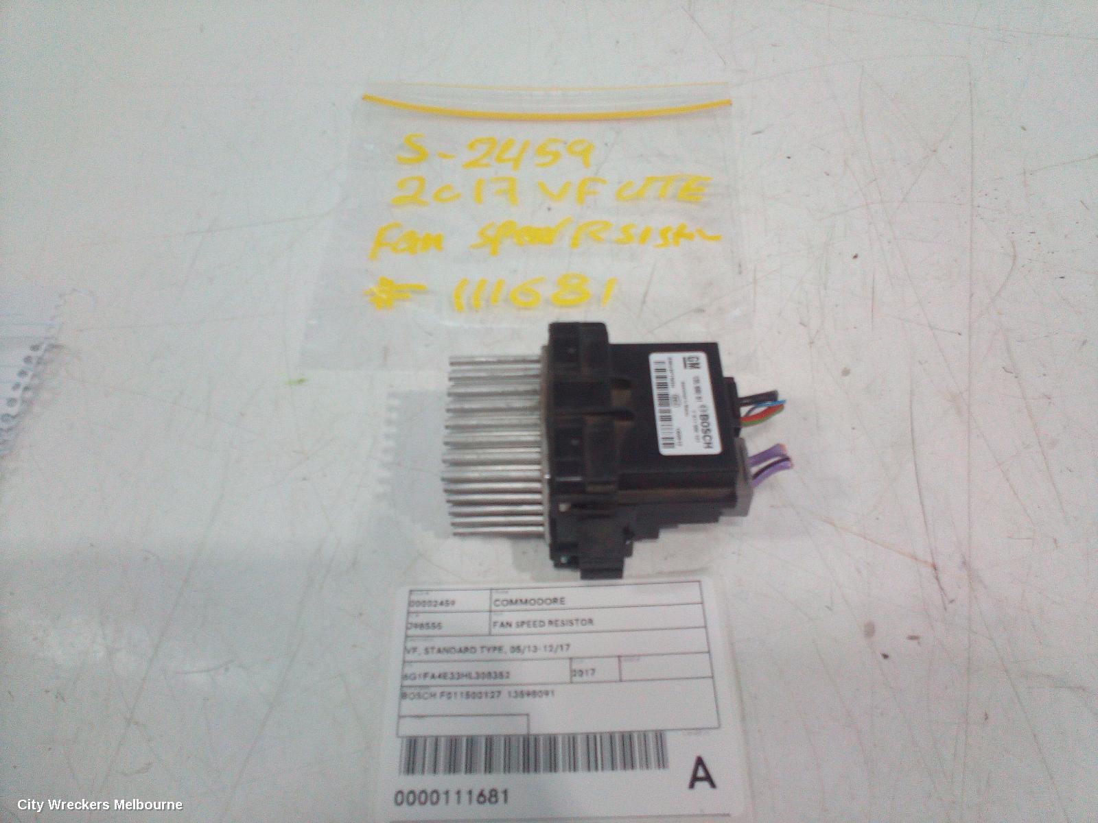 HOLDEN COMMODORE FAN SPEED RESISTOR, VF, STANDARD TYPE, 05/2013 - 12/2017 - Image 1