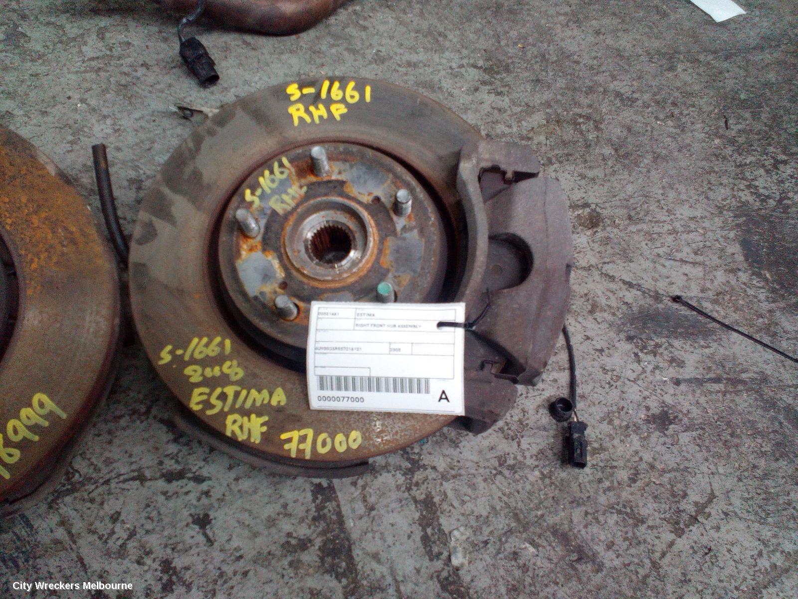 TOYOTA ESTIMA RIGHT FRONT HUB ASSEMBLY, XR50, 05-19 - Image 1