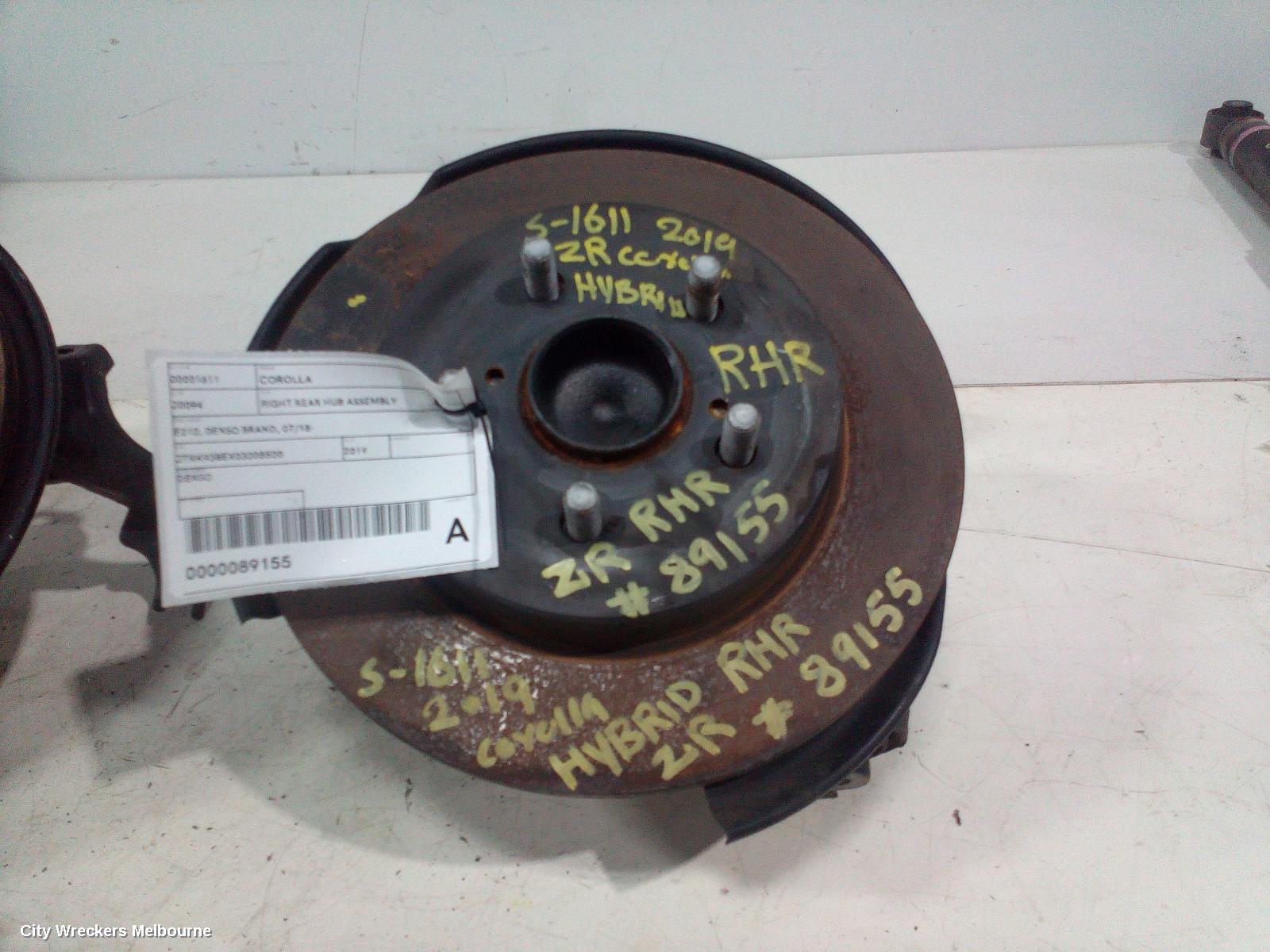 TOYOTA COROLLA RIGHT REAR HUB ASSEMBLY, E210, DENSO BRAND, 07/2018 ONWARDS - Image 1