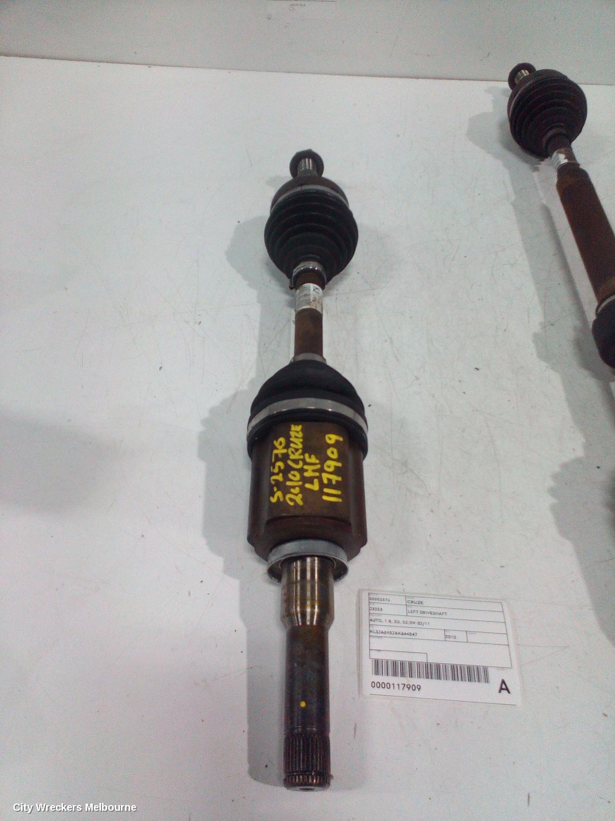 HOLDEN CRUZE LEFT DRIVESHAFT, AUTO, 1.8, JG, 03/2009 - 02/2011 - Image 2