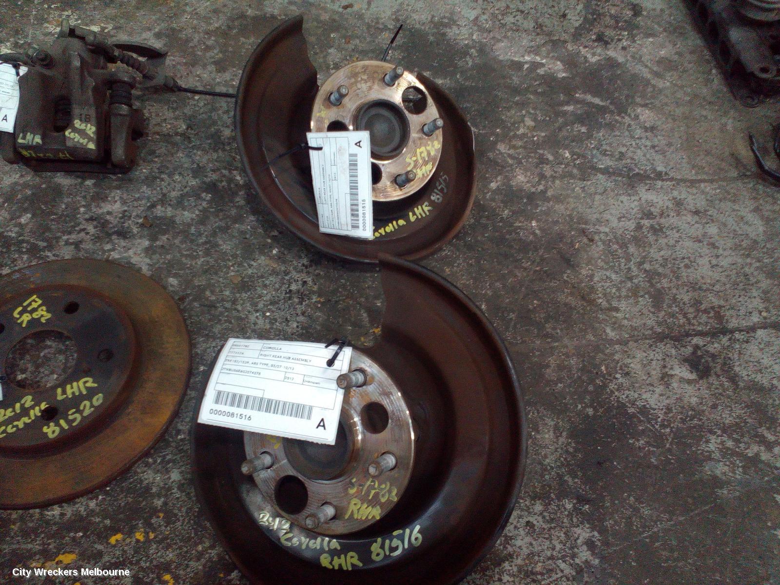 TOYOTA COROLLA RIGHT REAR HUB ASSEMBLY, ZRE152/20153R, ABS TYPE, 03/2007 - 10/2013 - Image 2