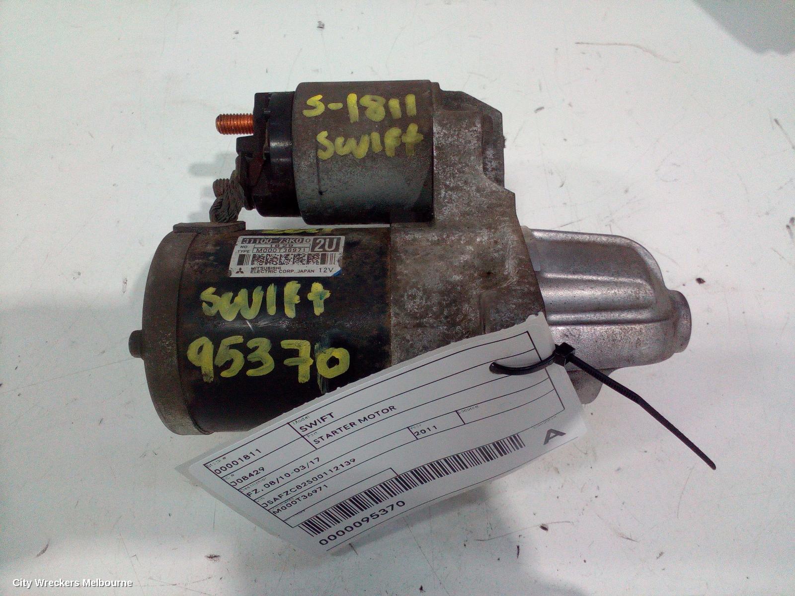 SUZUKI SWIFT STARTER, PETROL, 1.4, K14B, FZ, (VIN JSAFZC), 08/2010 - 03/2017 - Image 3