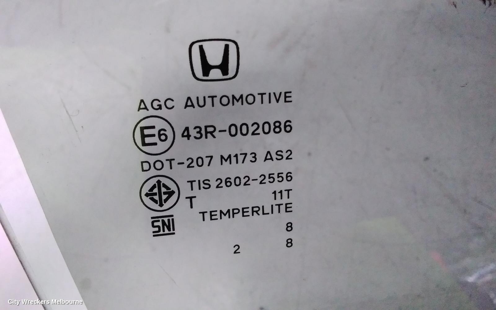 HONDA CIVIC RIGHT REAR DOOR WINDOW, 10TH GEN, HATCH, 05/2016 - 08/2021 - Image 3