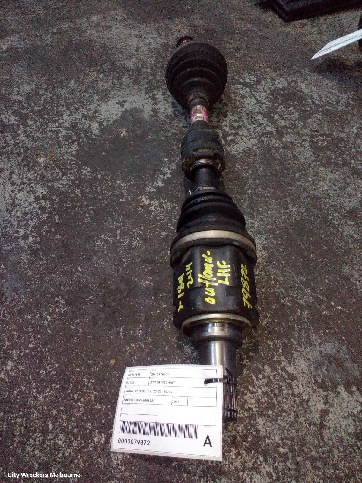 MITSUBISHI OUTLANDER LEFT DRIVESHAFT, FRONT, AWD, PETROL, 2.4, ZJ-ZL, 11/2012 - 07/2021 - Image 1