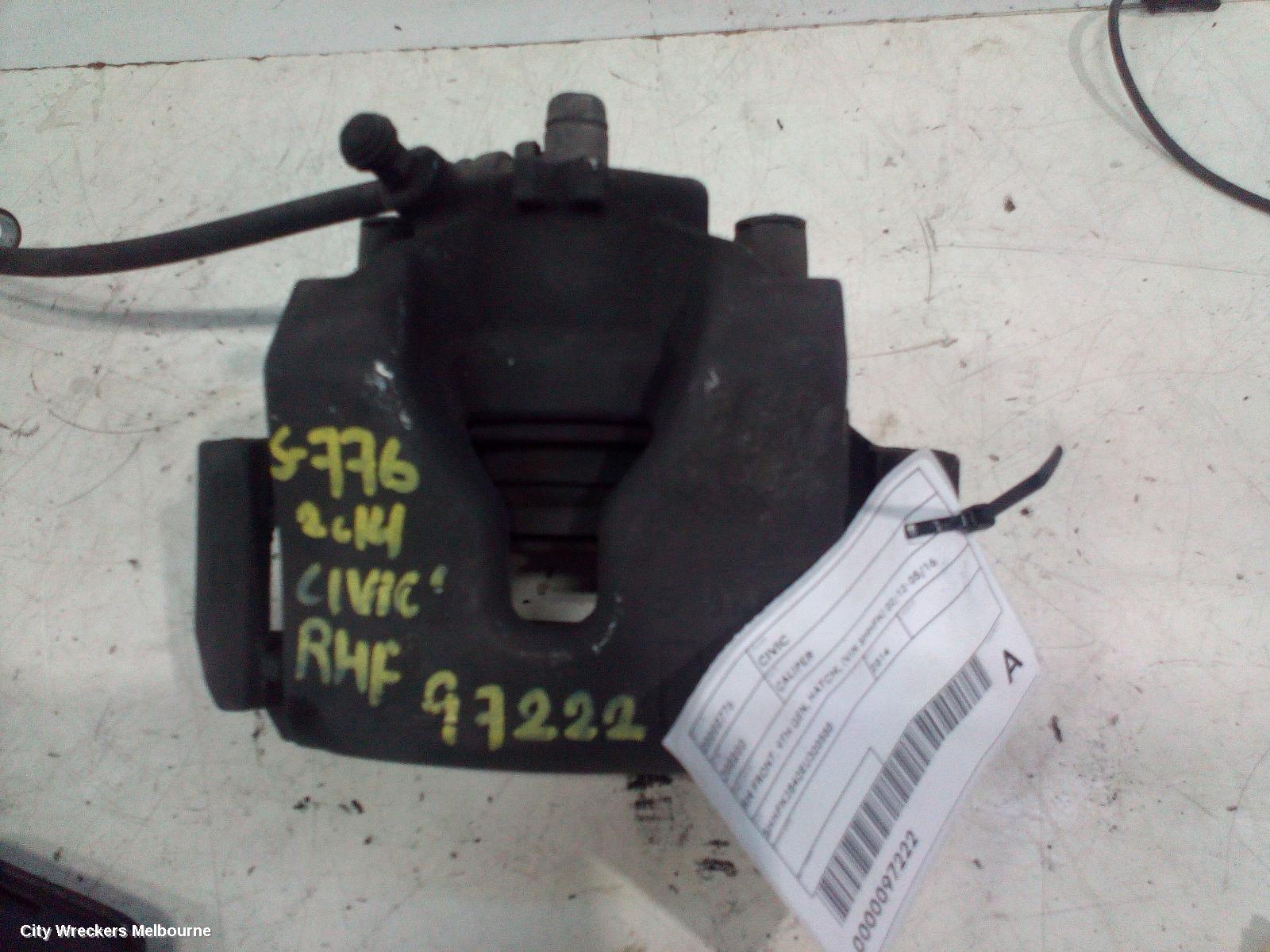 HONDA CIVIC CALIPER, RH FRONT, 9TH GEN, HATCH, (VIN SHHFK) 02/2012 - 05/2016 - Image 2