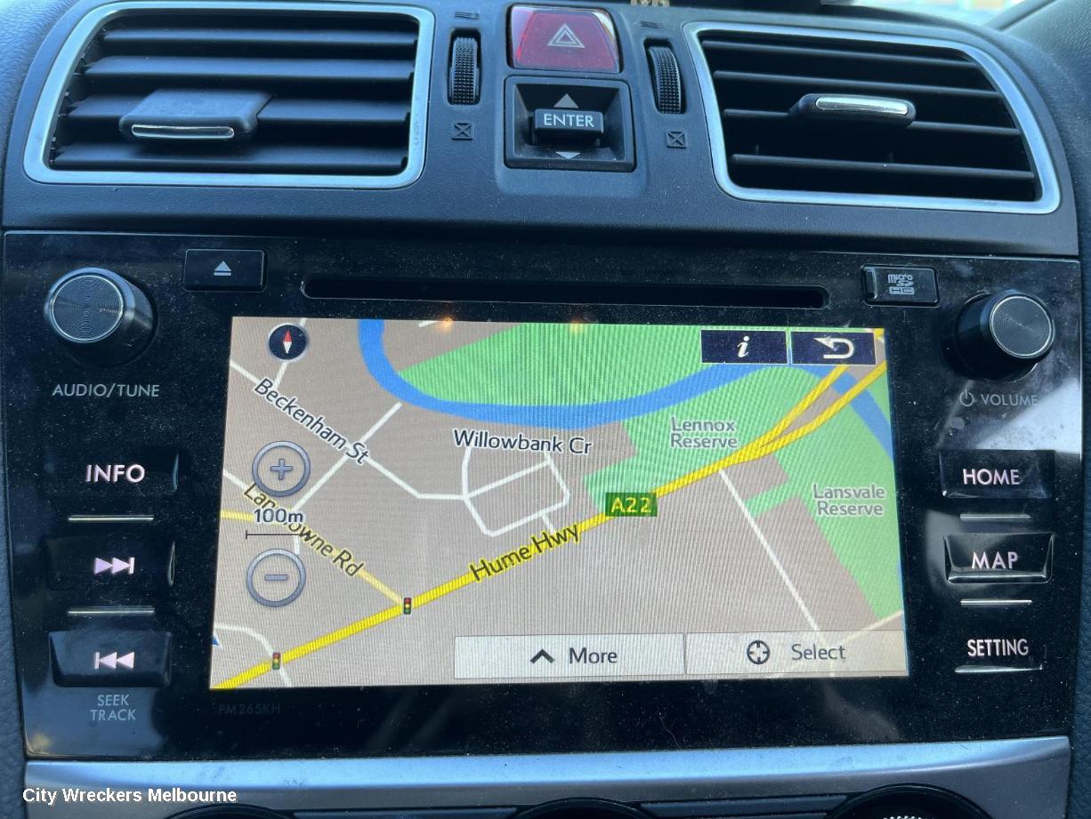 SUBARU IMPREZA RADIO/CD/DVD/SAT/TV, SAT NAV HEAD UNIT, W/ DISPLAY UNIT, 6.1IN, FM265KH, G4, 12/2011 - 08/2017 - Image 1