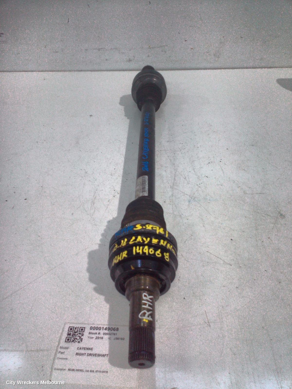PORSCHE CAYENNE RIGHT DRIVESHAFT, REAR, DIESEL, 3.0, 92A, 07/2010 - 04/2018 - Image 1