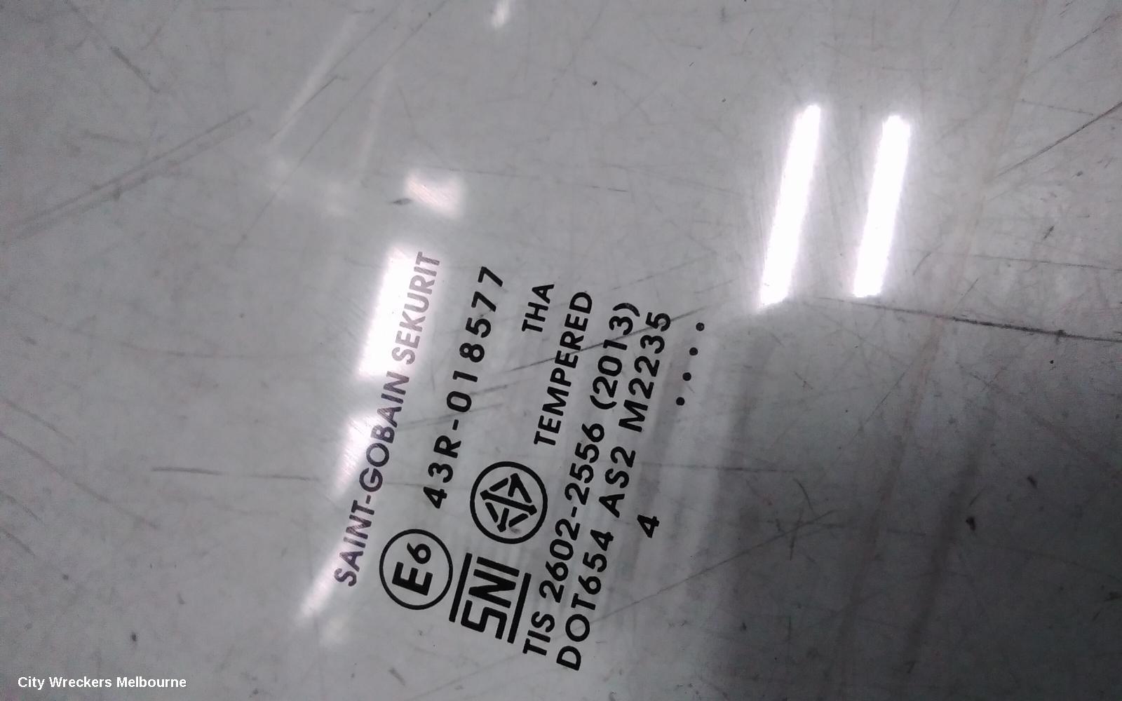 ISUZU DMAX RIGHT FRONT DOOR WINDOW, RG, 07/2020 ONWARDS - Image 1
