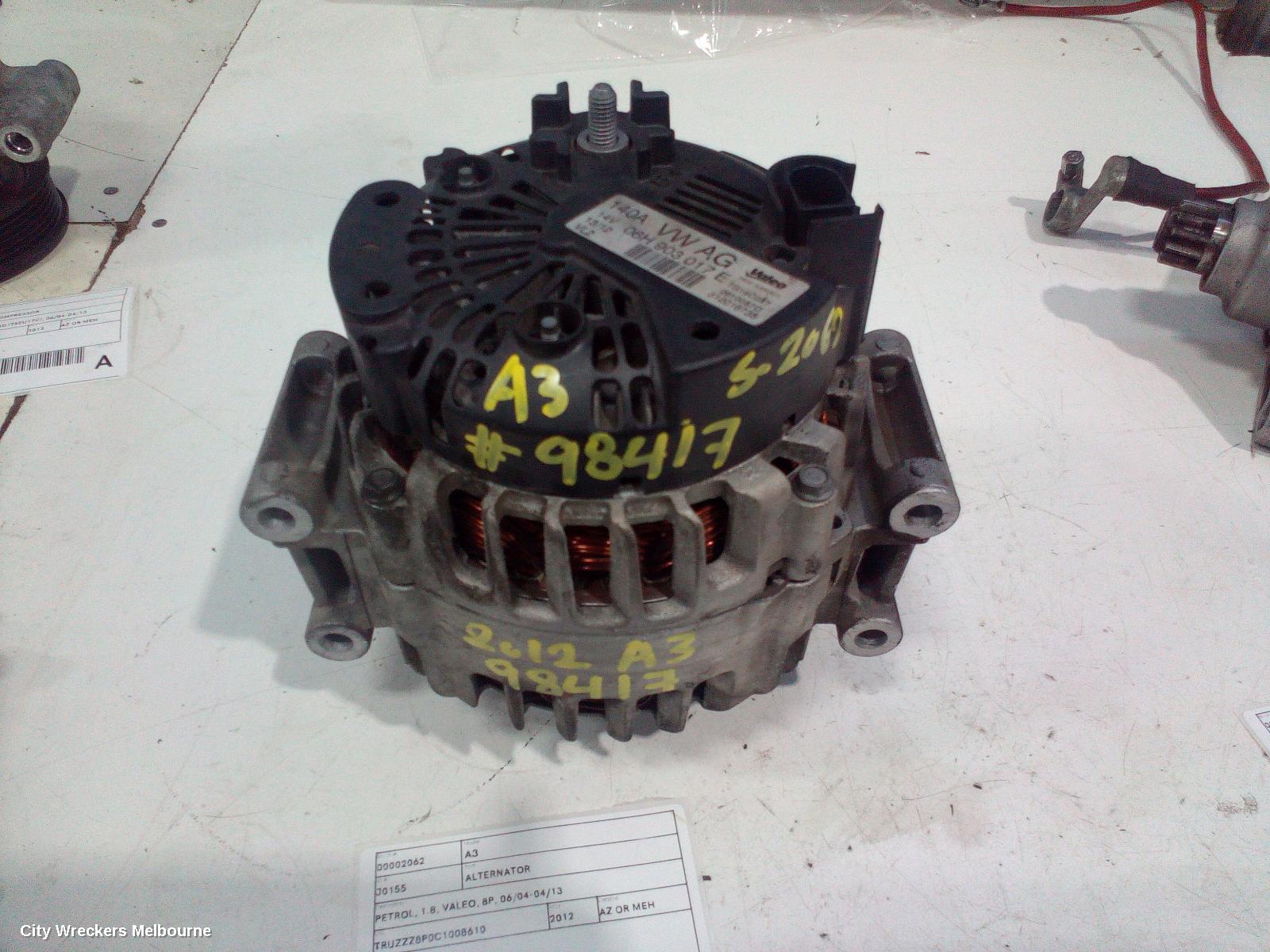 AUDI A3 ALTERNATOR, PETROL, 1.8, VALEO, 8P, 06/2004 - 04/2013 - Image 3