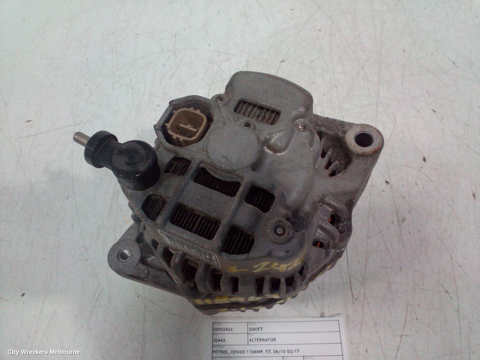 SUZUKI SWIFT ALTERNATOR, PETROL, MITSUBISHI 80AMP, FZ, 08/2010 - 03/2017 - Image 2