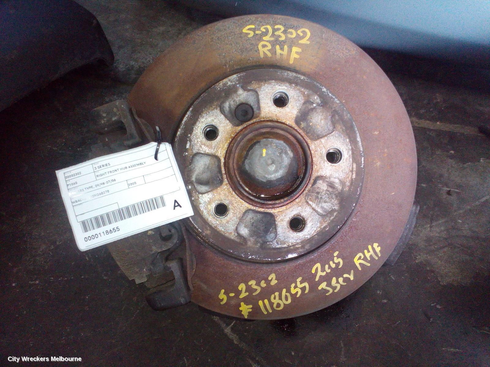BMW 3 SERIES RIGHT FRONT HUB ASSEMBLY, E46, ABS TYPE, 09/1998 - 07/2006 - Image 2
