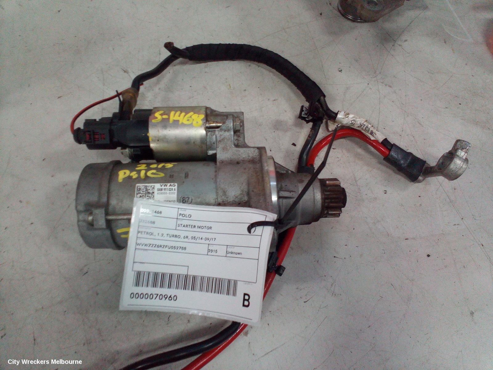 VOLKSWAGEN POLO STARTER, PETROL, 1.2, TURBO, 6R, 05/2014 - 09/2017 - Image 2