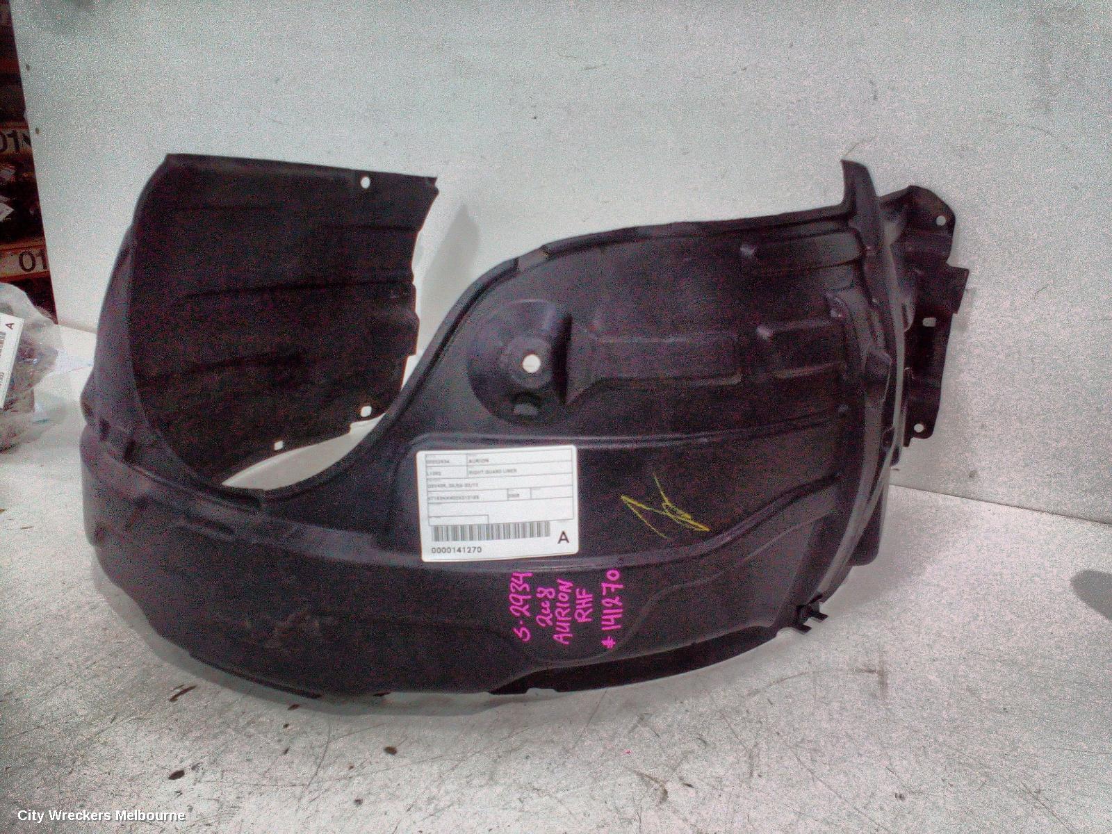 TOYOTA AURION RIGHT GUARD LINER, GSV40R, 06/2006 - 03/2012 - Image 2