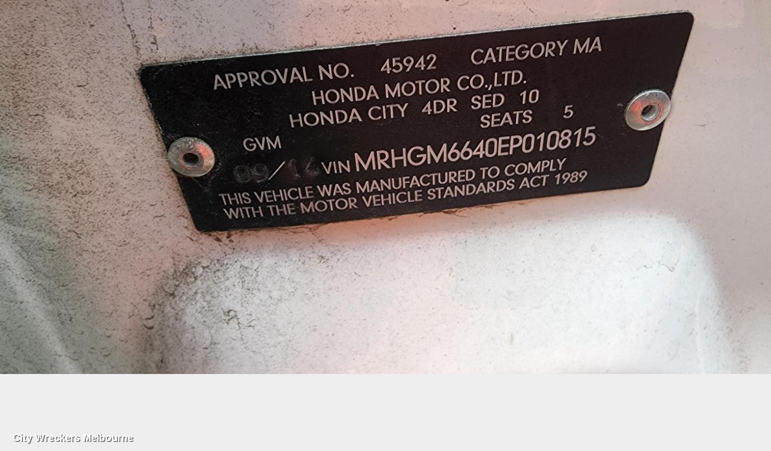 HONDA CITY FRONT BUMPER, GM6, 01/2014 - 12/2016 - Image 2