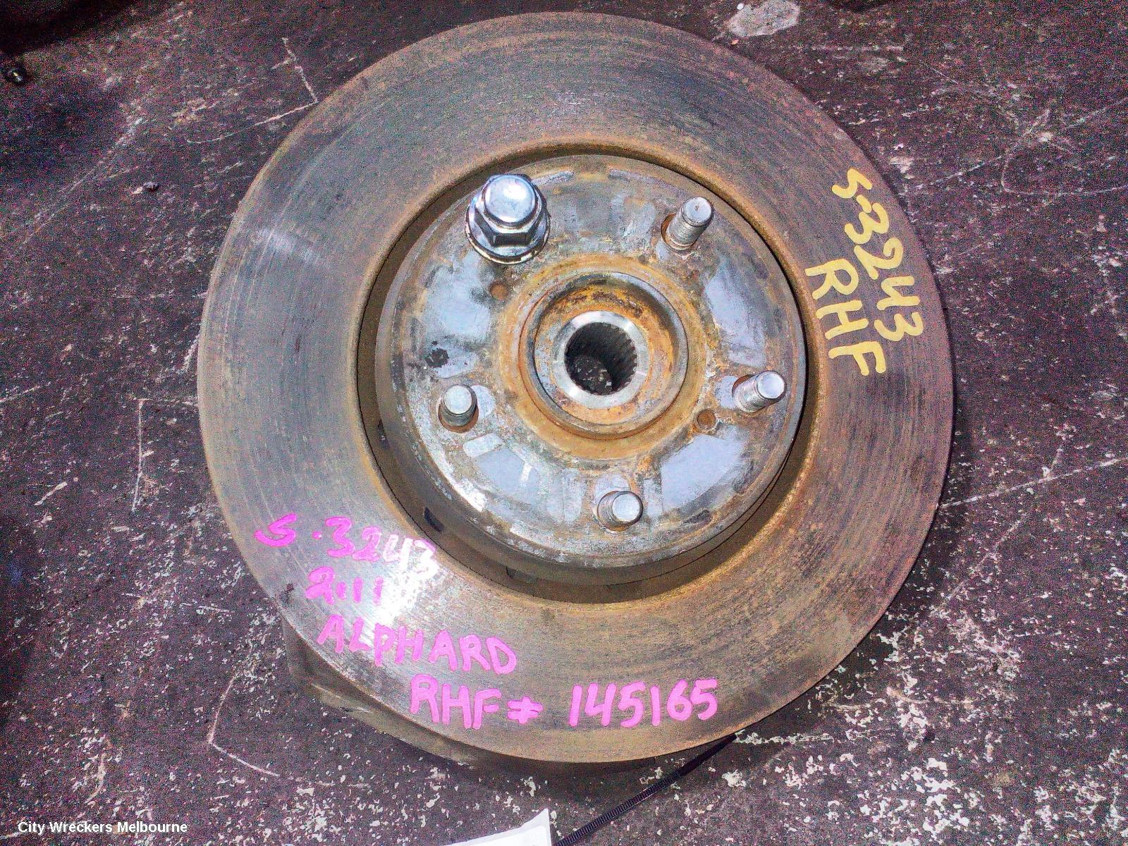 TOYOTA ALPHARD RIGHT FRONT HUB ASSEMBLY, 20 SERIES, 08-15 (IMPORT) - Image 1
