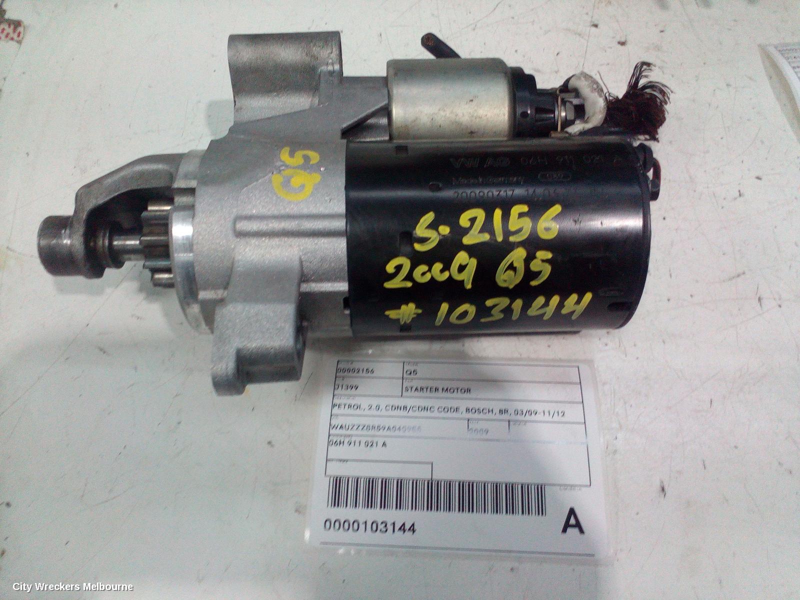 AUDI Q5 STARTER, PETROL, 2.0, CDNB/CDNC CODE, BOSCH, 8R, 03/2009 - 11/2012 - Image 1