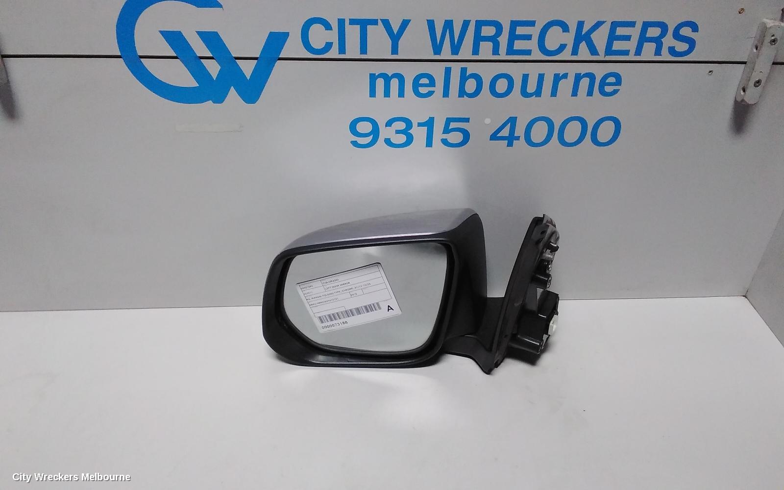 HOLDEN COLORADO LEFT DOOR MIRROR, RG, MANUAL FOLDING TYPE, CHROME, 01/2012 - 12/2020 - Image 1