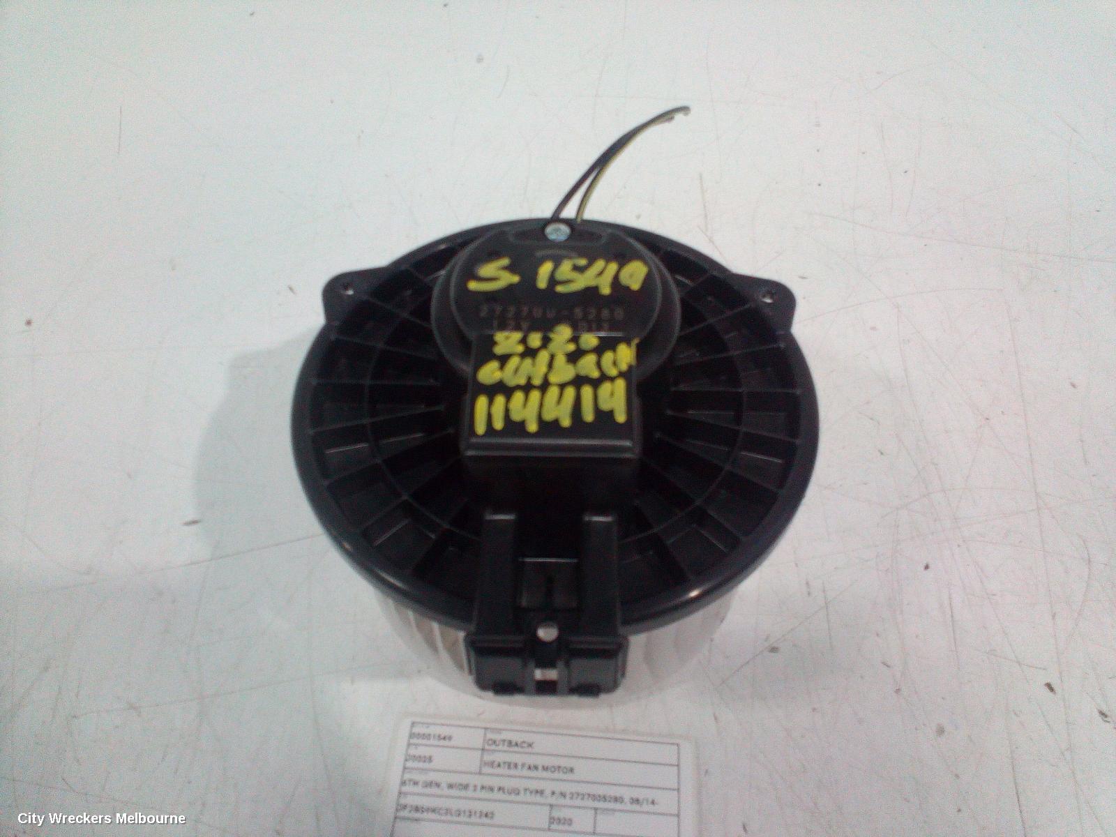 SUBARU OUTBACK HEATER FAN MOTOR, 6TH GEN, WIDE 2 PIN PLUG TYPE, P/N 2727005280, 08/2014 - 12/2020 - Image 2