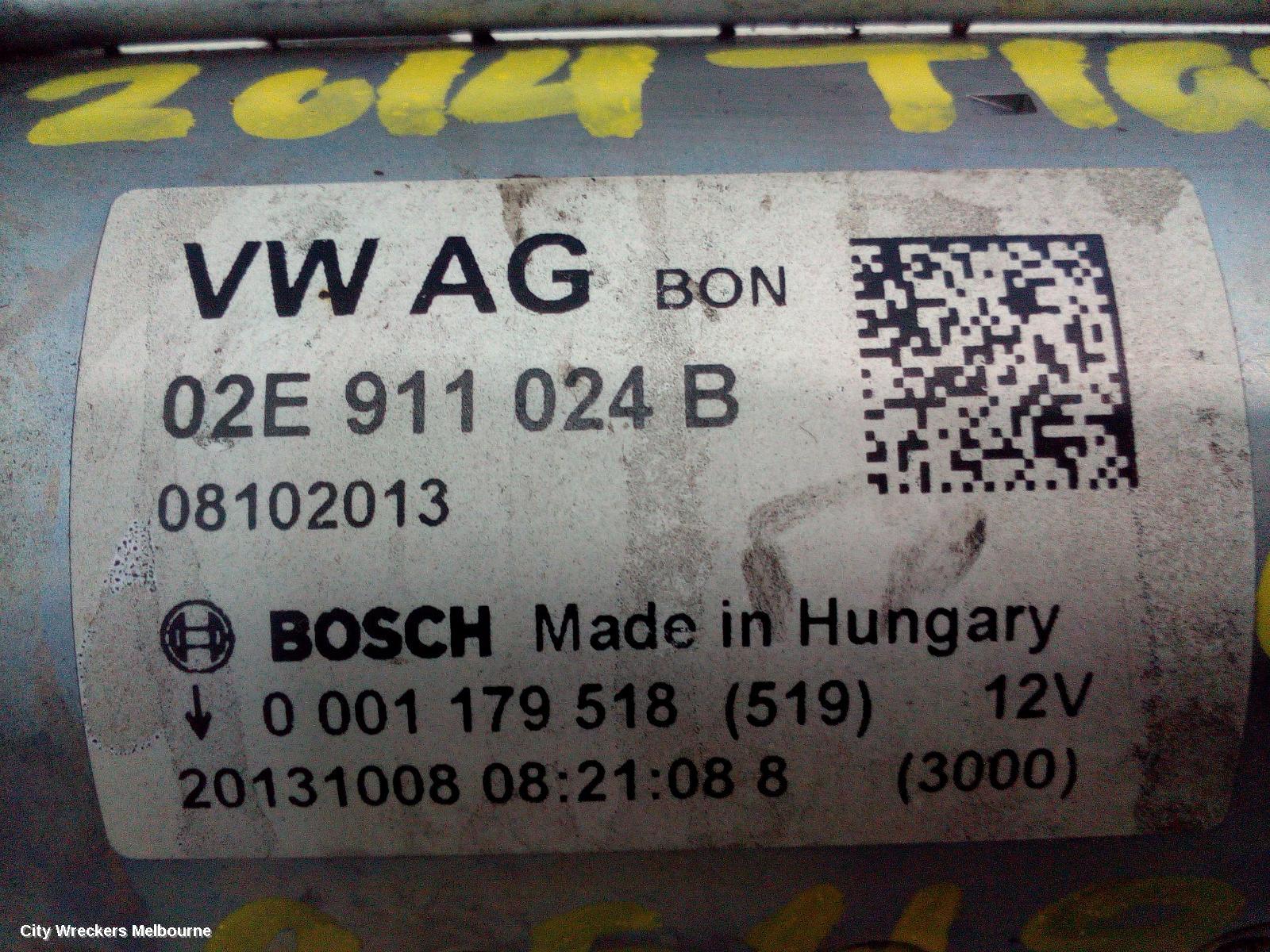 VOLKSWAGEN TIGUAN STARTER, PETROL, 1.4, 5N, CTHD CODE, 07/2011 - 08/2016 - Image 1