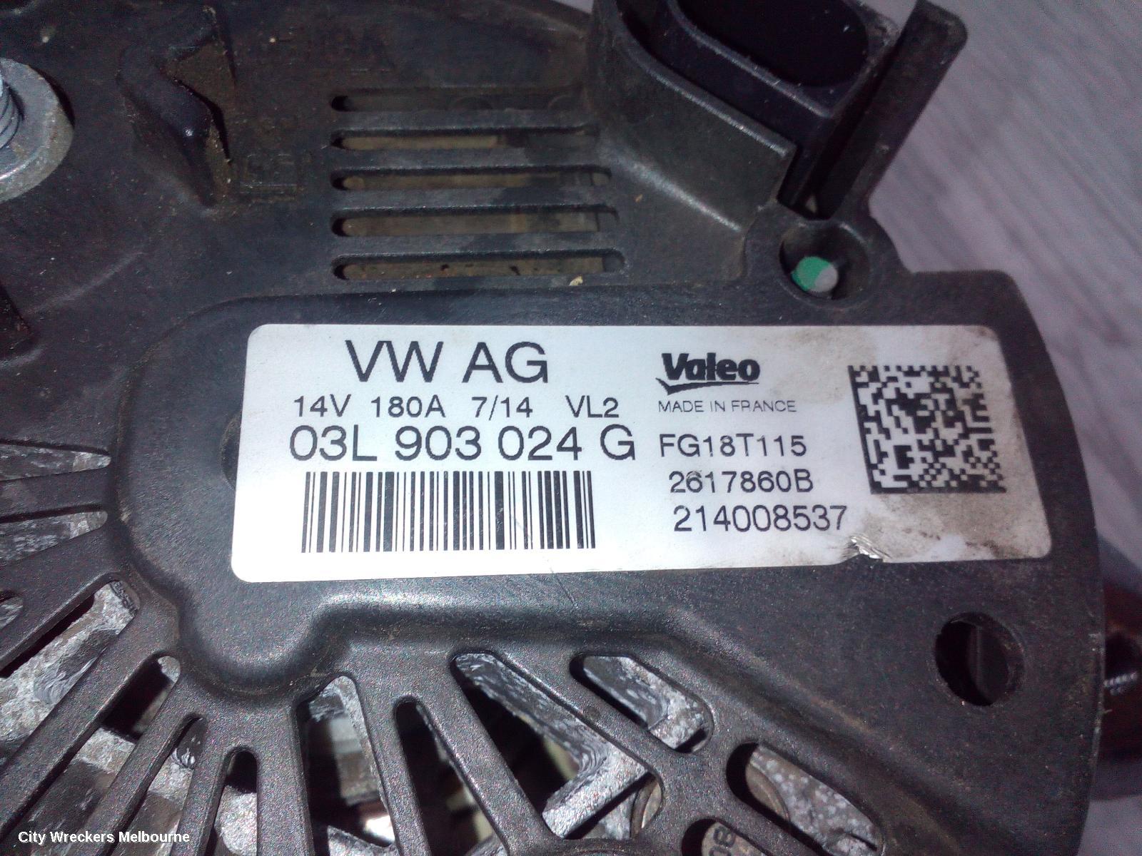 VOLKSWAGEN TRANSPORTER ALTERNATOR, DIESEL, 2.0, T5, 03/2010 - 06/2015 - Image 3