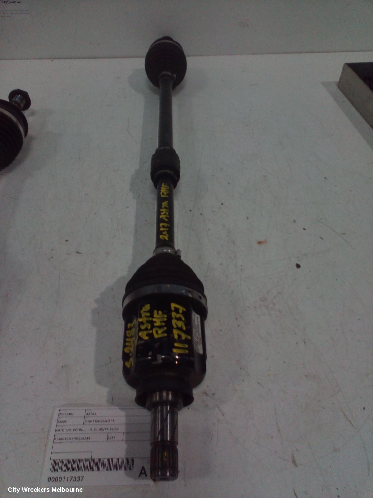 HOLDEN ASTRA RIGHT DRIVESHAFT, AUTO T/M, PETROL, 1.4, BL, 05/2017 - 12/2020 - Image 1
